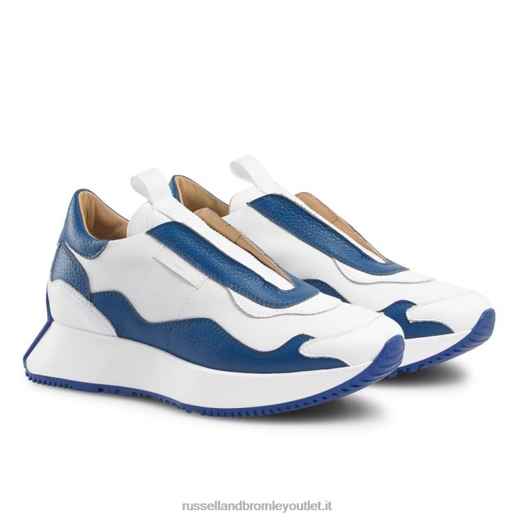 bianco V0V4J8 donne Russell And Bromley intramontabile sneaker svasata senza lacci