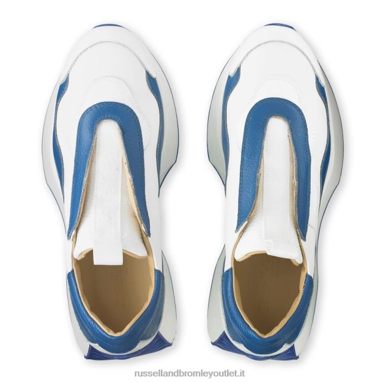 bianco V0V4J8 donne Russell And Bromley intramontabile sneaker svasata senza lacci