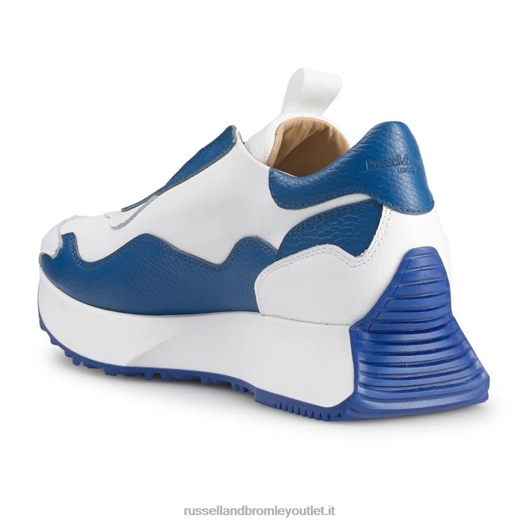 bianco V0V4J8 donne Russell And Bromley intramontabile sneaker svasata senza lacci