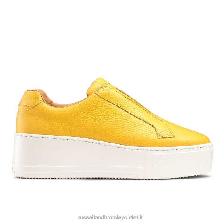 giallo V0V4J22 donne Russell And Bromley park up sneaker flatform senza lacci