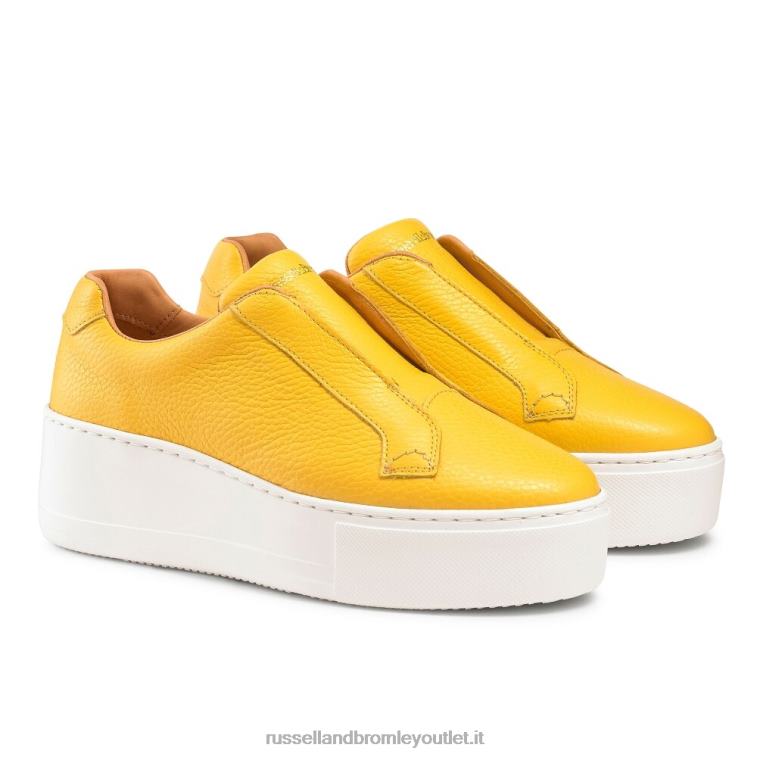 giallo V0V4J22 donne Russell And Bromley park up sneaker flatform senza lacci