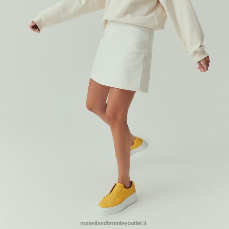 giallo V0V4J22 donne Russell And Bromley park up sneaker flatform senza lacci