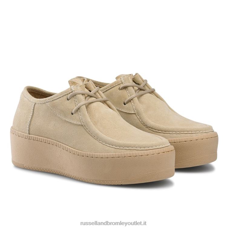 marrone V0V4J82 donne Russell And Bromley sneaker mocassino cactus con lacci