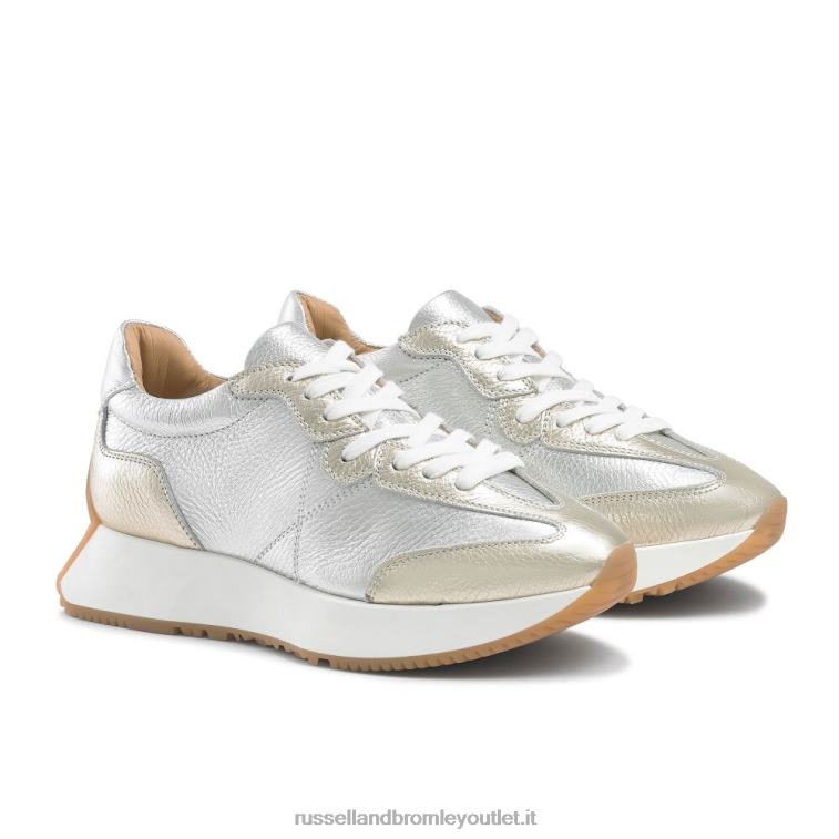 metallico V0V4J68 donne Russell And Bromley sneaker con suola svasata a clessidra