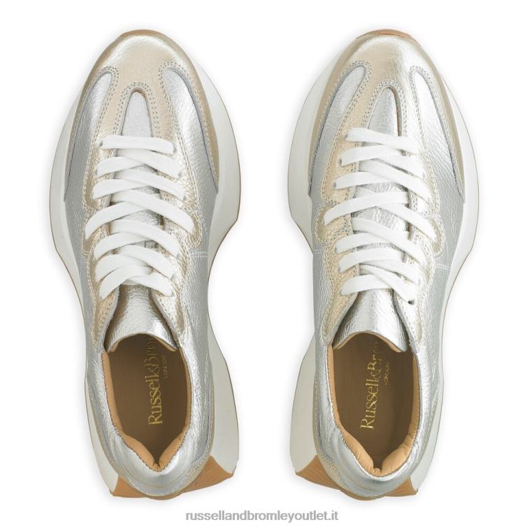 metallico V0V4J68 donne Russell And Bromley sneaker con suola svasata a clessidra