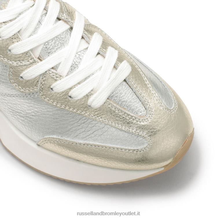 metallico V0V4J68 donne Russell And Bromley sneaker con suola svasata a clessidra