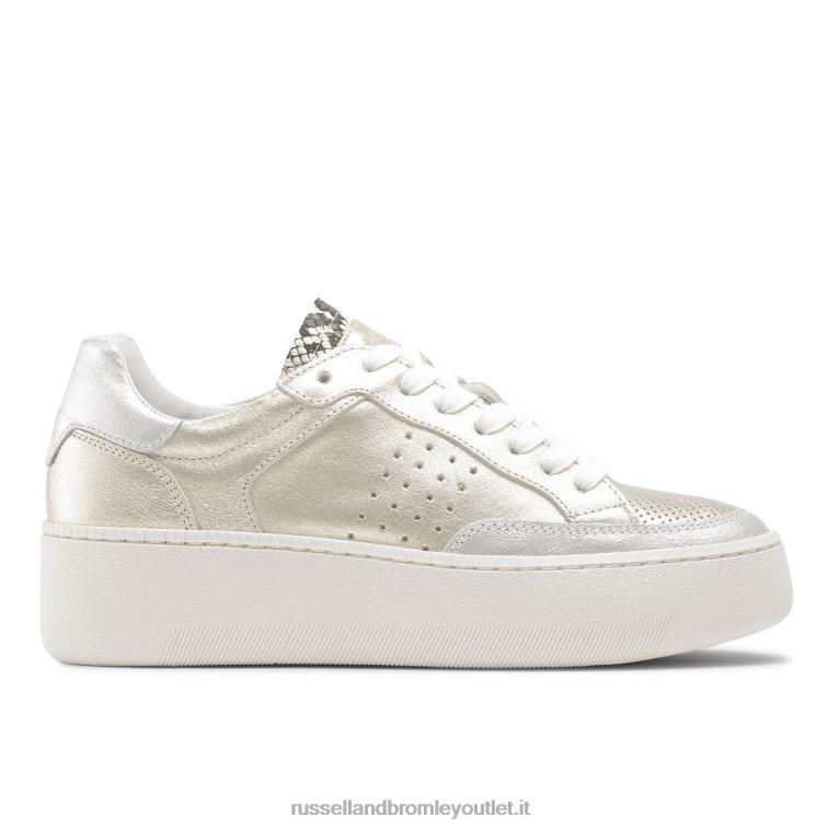 metallico V0V4J73 donne Russell And Bromley sneaker bassa sussurro