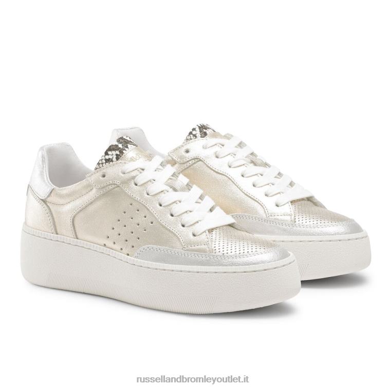 metallico V0V4J73 donne Russell And Bromley sneaker bassa sussurro