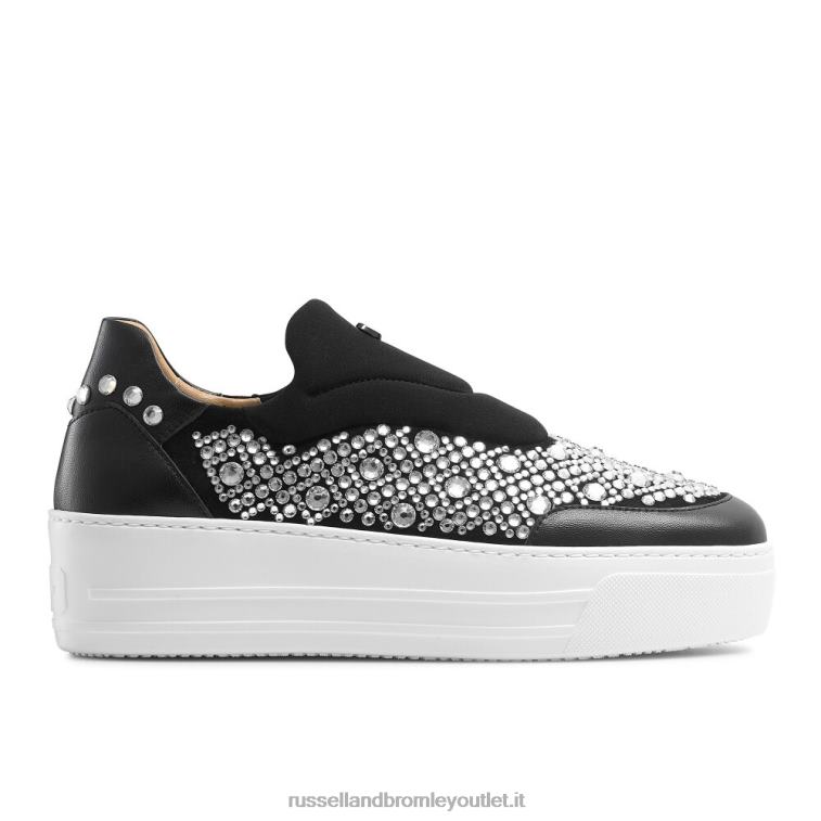 nero V0V4J13 donne Russell And Bromley sneaker senza lacci impreziosita idolize