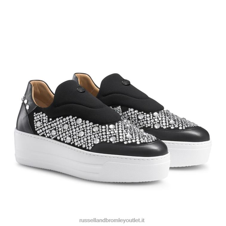 nero V0V4J13 donne Russell And Bromley sneaker senza lacci impreziosita idolize