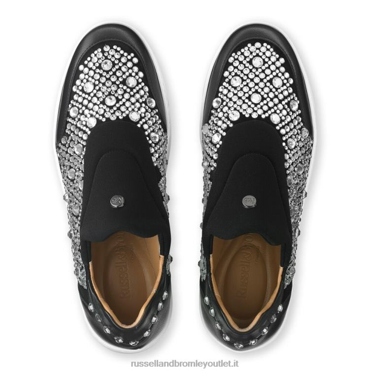 nero V0V4J13 donne Russell And Bromley sneaker senza lacci impreziosita idolize