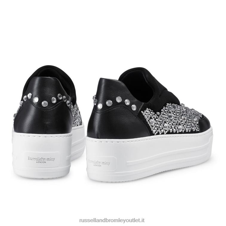 nero V0V4J13 donne Russell And Bromley sneaker senza lacci impreziosita idolize