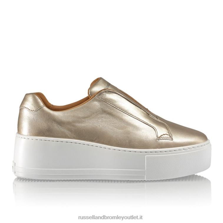 oro V0V4J19 donne Russell And Bromley park up sneaker flatform senza lacci