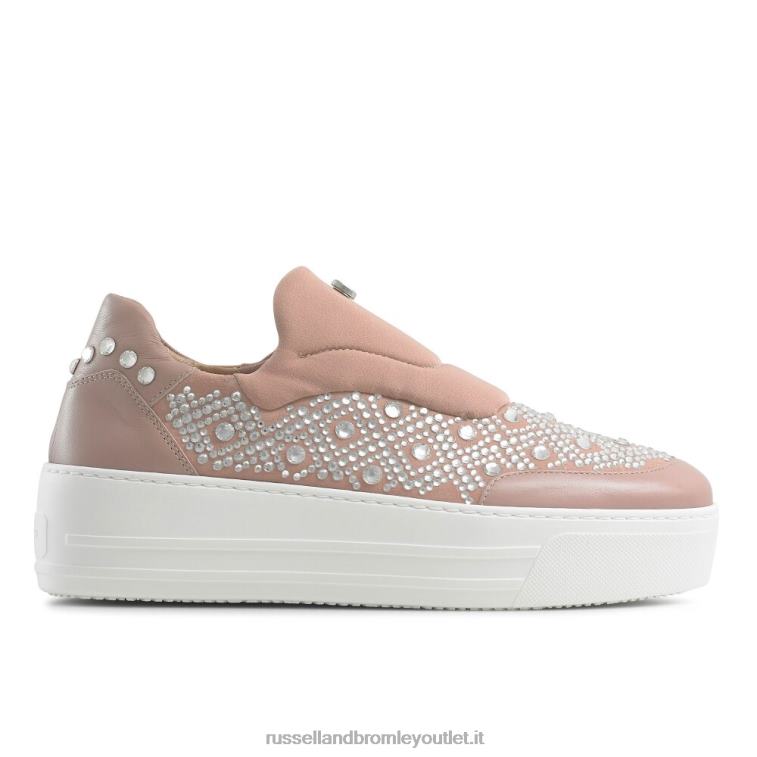 rosa V0V4J51 donne Russell And Bromley sneaker senza lacci impreziosita idolize