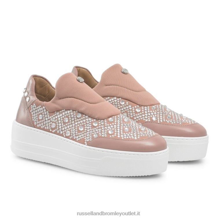 rosa V0V4J51 donne Russell And Bromley sneaker senza lacci impreziosita idolize