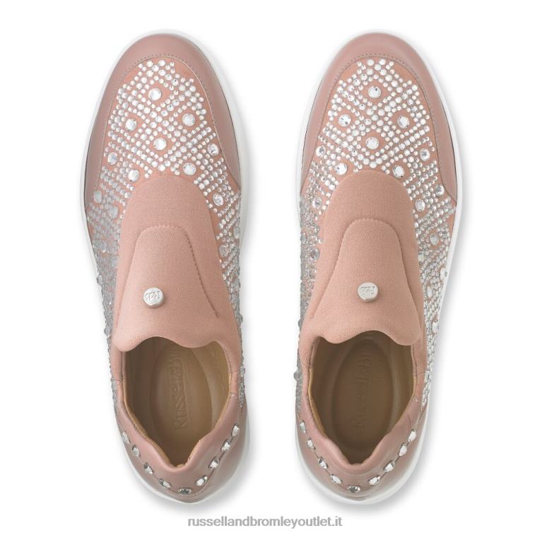 rosa V0V4J51 donne Russell And Bromley sneaker senza lacci impreziosita idolize