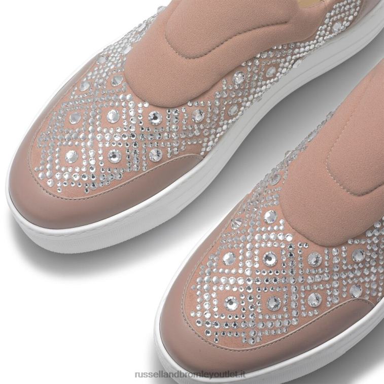 rosa V0V4J51 donne Russell And Bromley sneaker senza lacci impreziosita idolize