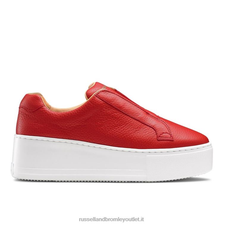 rosso V0V4J23 donne Russell And Bromley park up sneaker flatform senza lacci
