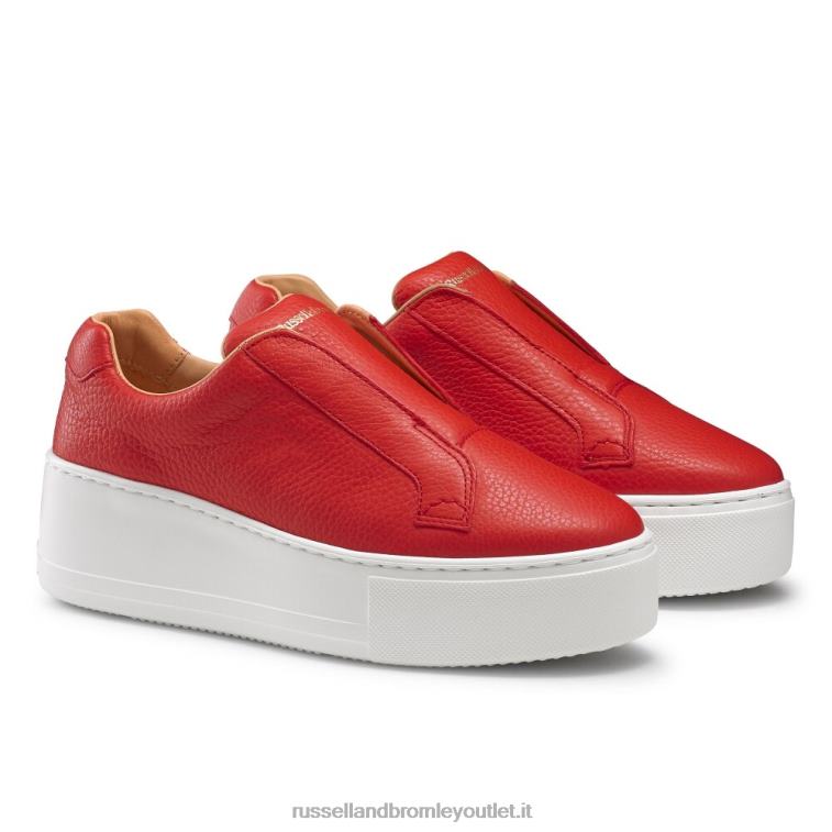 rosso V0V4J23 donne Russell And Bromley park up sneaker flatform senza lacci