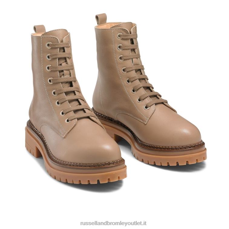 beige V0V4J296 donne Russell And Bromley combattimento stivale da combattimento a 8 occhielli