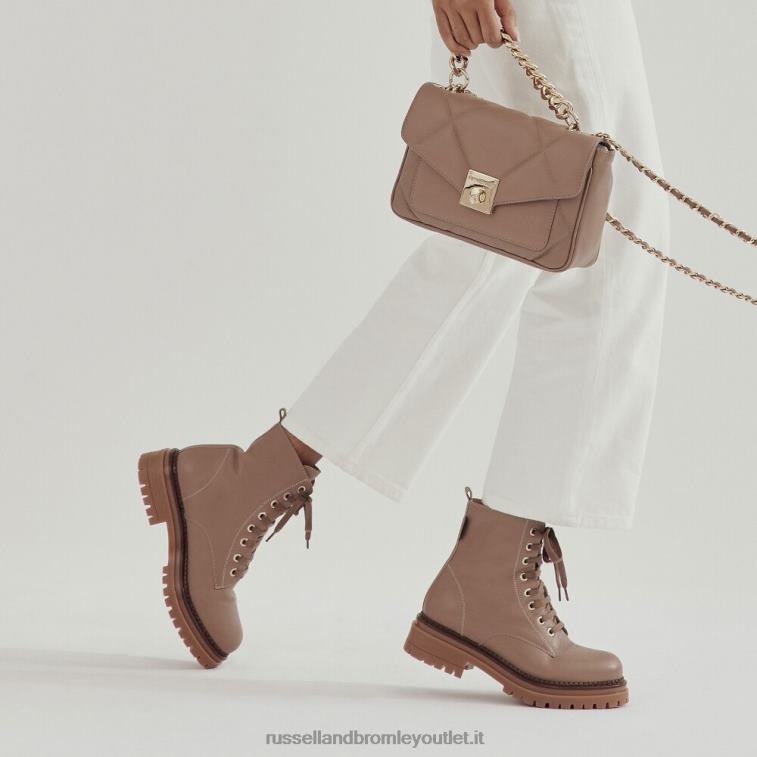 beige V0V4J296 donne Russell And Bromley combattimento stivale da combattimento a 8 occhielli