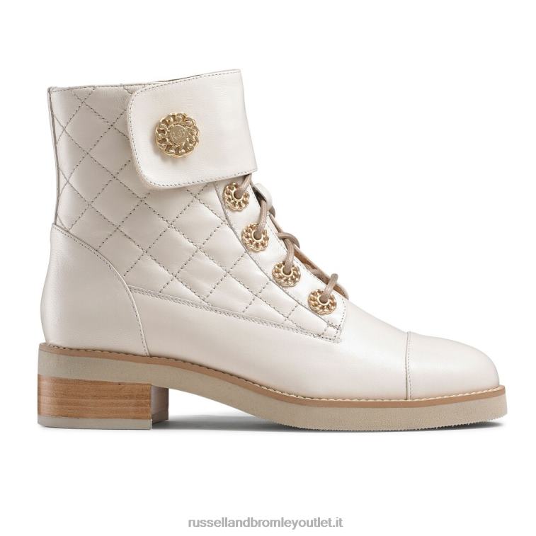 bianco V0V4J284 donne Russell And Bromley stivale stringato trapuntato ringaroses