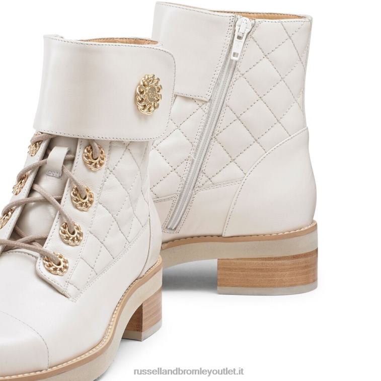 bianco V0V4J284 donne Russell And Bromley stivale stringato trapuntato ringaroses