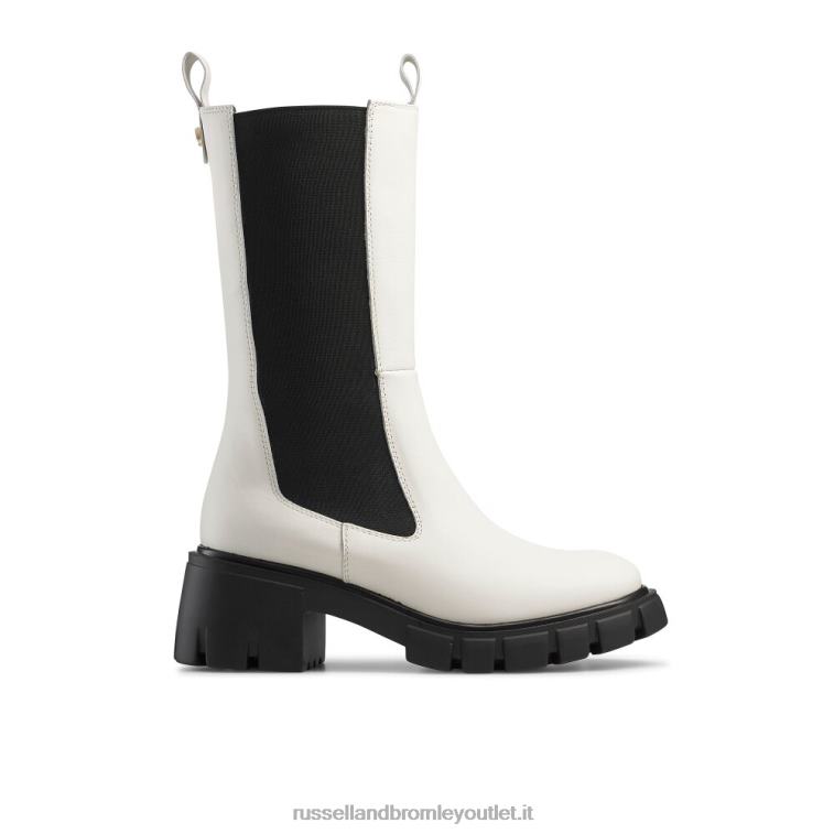 bianco V0V4J305 donne Russell And Bromley stivaletto rotondo con punta arrotondata