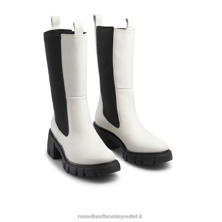 bianco V0V4J305 donne Russell And Bromley stivaletto rotondo con punta arrotondata