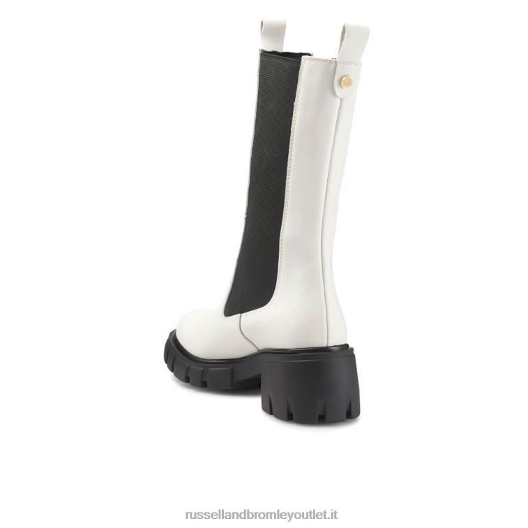 bianco V0V4J305 donne Russell And Bromley stivaletto rotondo con punta arrotondata