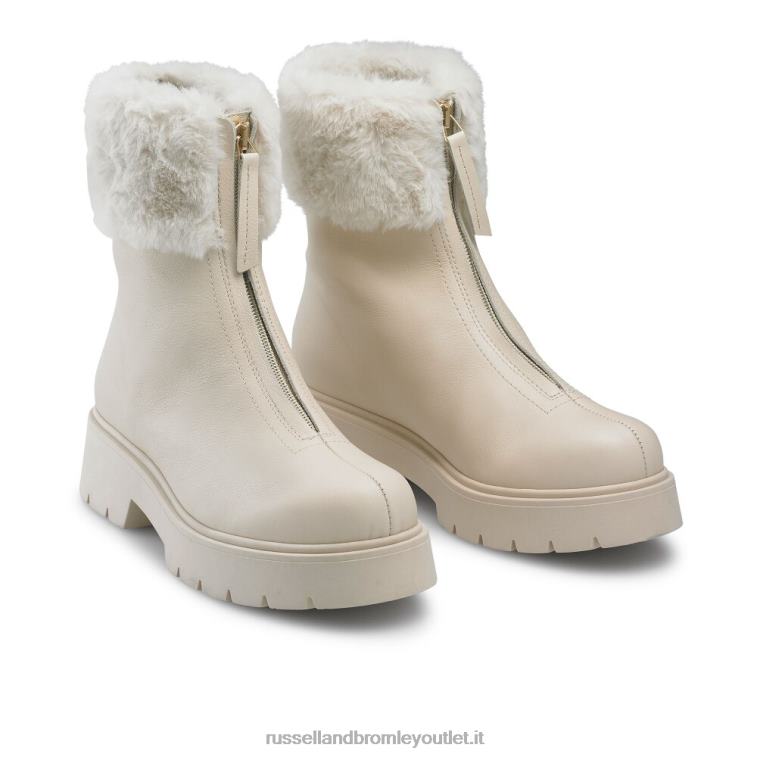 bianco V0V4J310 donne Russell And Bromley stivale con zip in ecopelliccia delle meraviglie