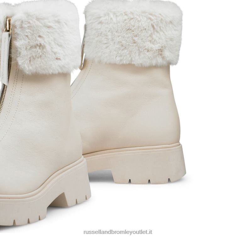 bianco V0V4J310 donne Russell And Bromley stivale con zip in ecopelliccia delle meraviglie