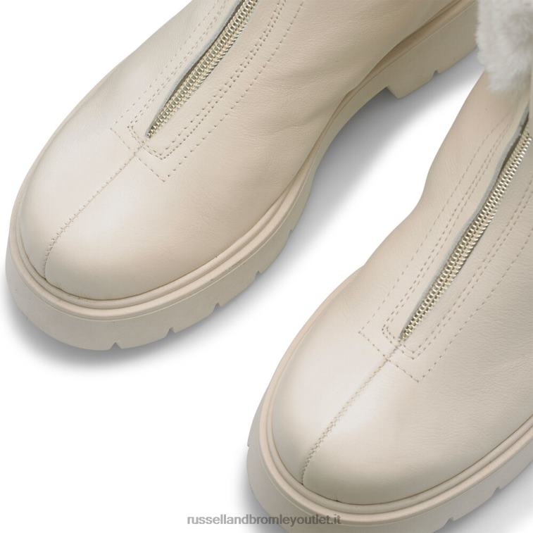 bianco V0V4J310 donne Russell And Bromley stivale con zip in ecopelliccia delle meraviglie