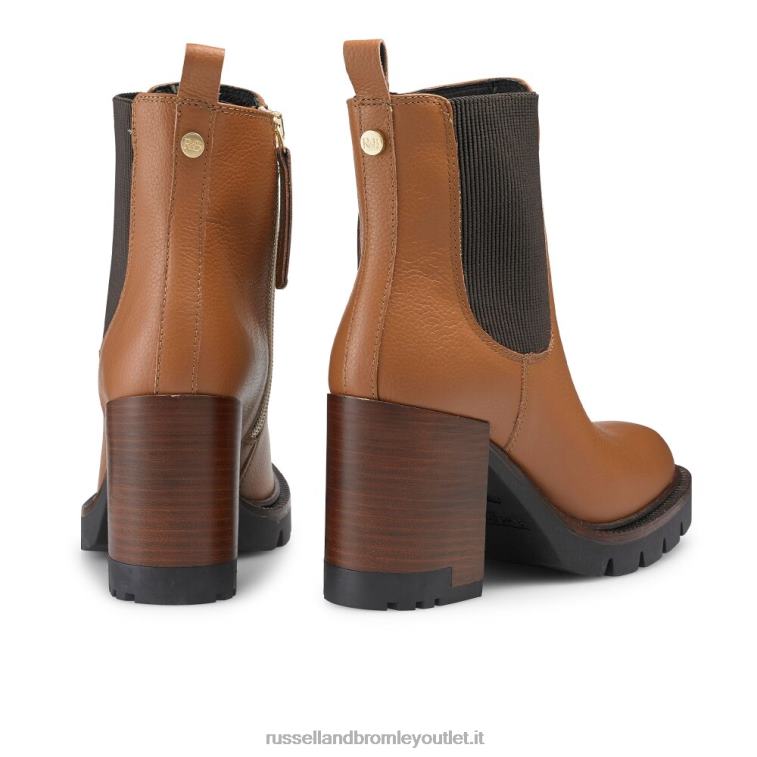 marrone V0V4J318 donne Russell And Bromley blocca lo stivale chelsea con tacchetti