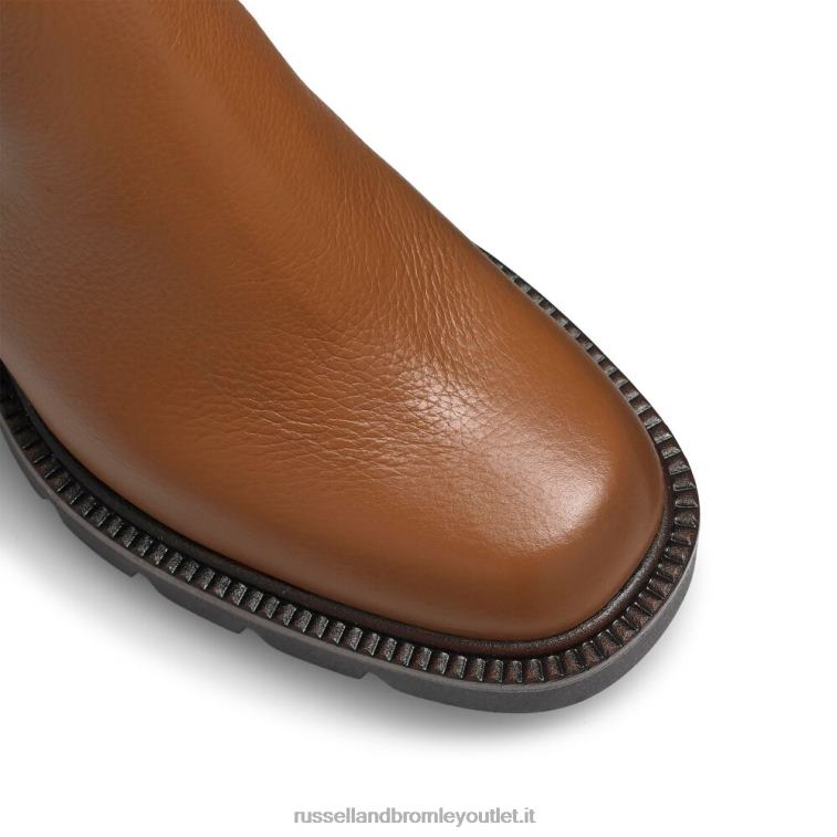 marrone V0V4J318 donne Russell And Bromley blocca lo stivale chelsea con tacchetti