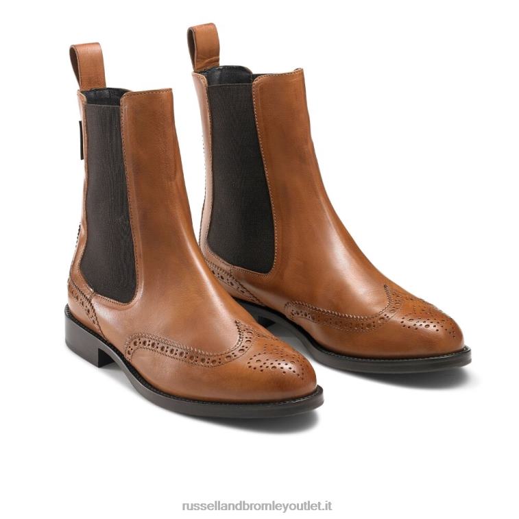 marrone V0V4J331 donne Russell And Bromley fitzrovia stivaletto chelsea brogue