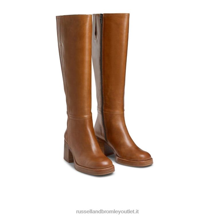 marrone V0V4J341 donne Russell And Bromley stivale gaucho con tacco alto al ginocchio