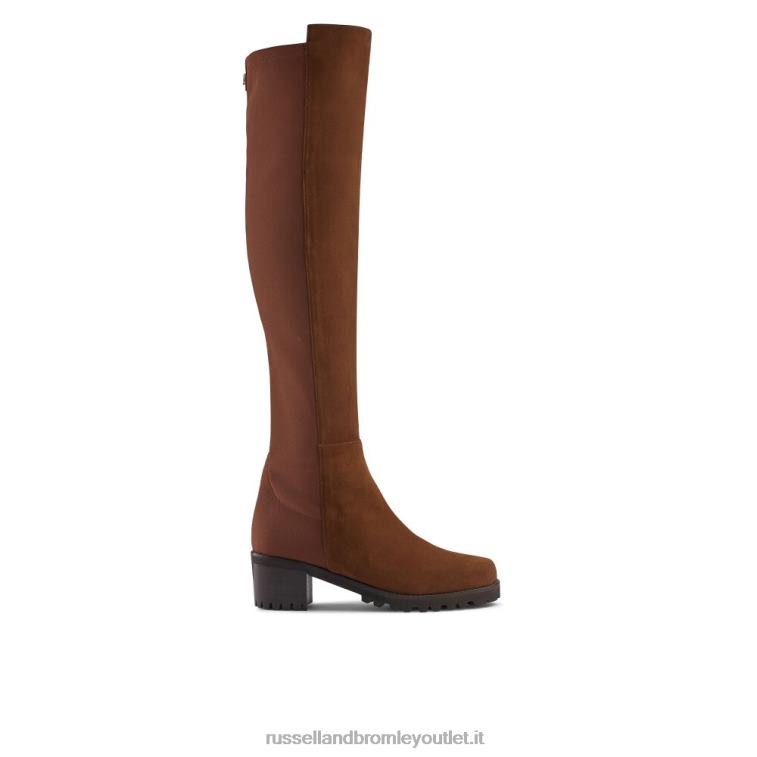 marrone V0V4J353 donne Russell And Bromley stivale alto mezzo ginocchio