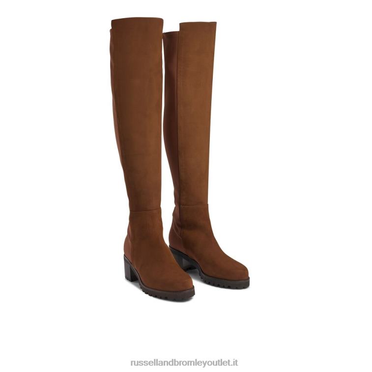 marrone V0V4J353 donne Russell And Bromley stivale alto mezzo ginocchio