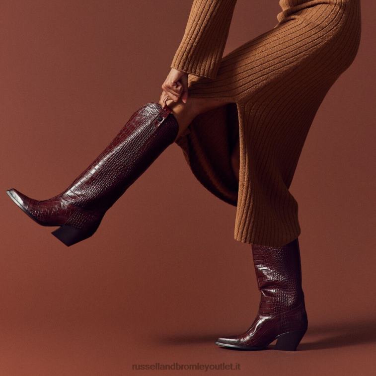 marrone V0V4J363 donne Russell And Bromley saloon alto al ginocchio western