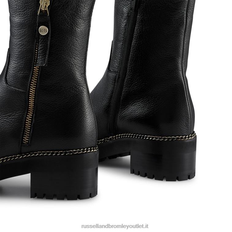 nero V0V4J257 donne Russell And Bromley pantaloncino con zip laterale in shearling ghiacciaio