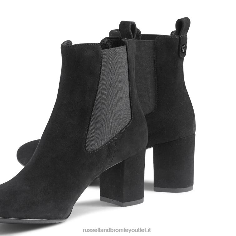 nero V0V4J263 donne Russell And Bromley stivaletto chelsea con tacco largo scarabeo