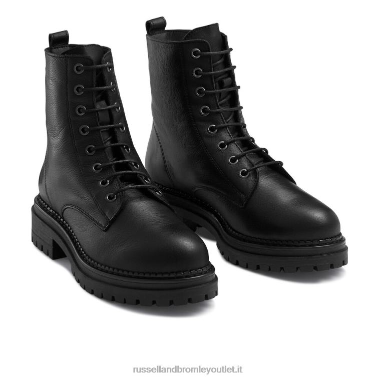 nero V0V4J265 donne Russell And Bromley combattimento stivale da combattimento a 8 occhielli