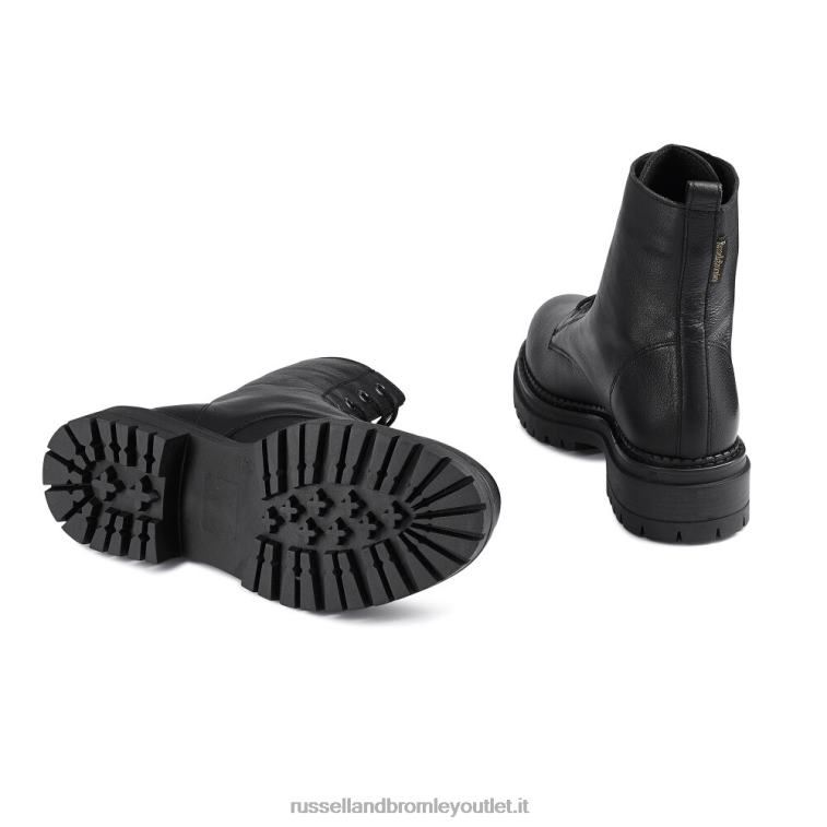nero V0V4J265 donne Russell And Bromley combattimento stivale da combattimento a 8 occhielli