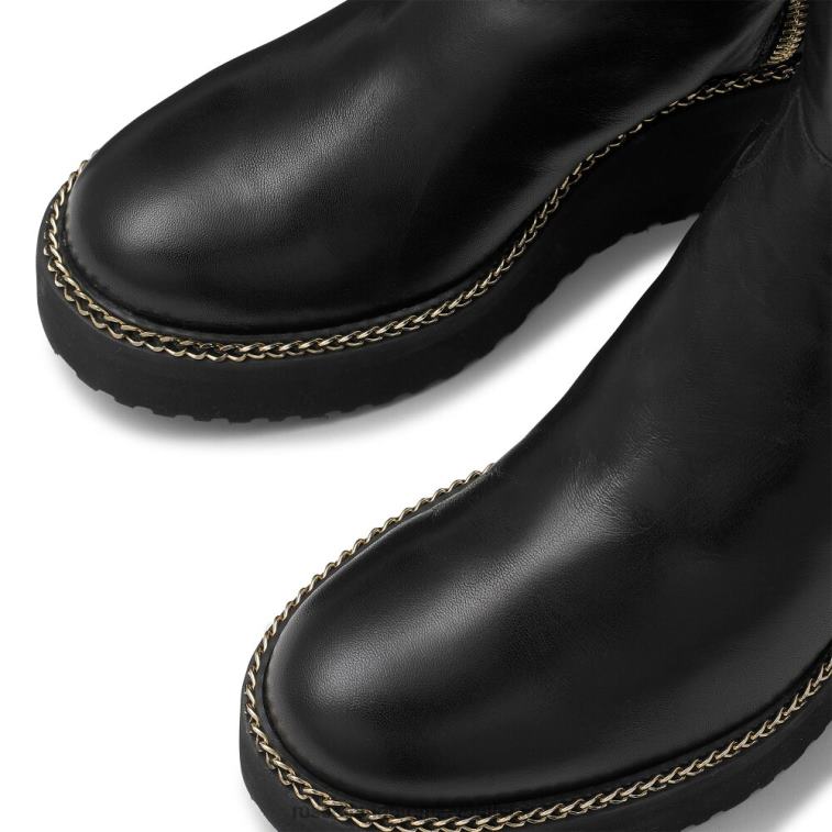 nero V0V4J276 donne Russell And Bromley stivale con doppia zip con zeppa