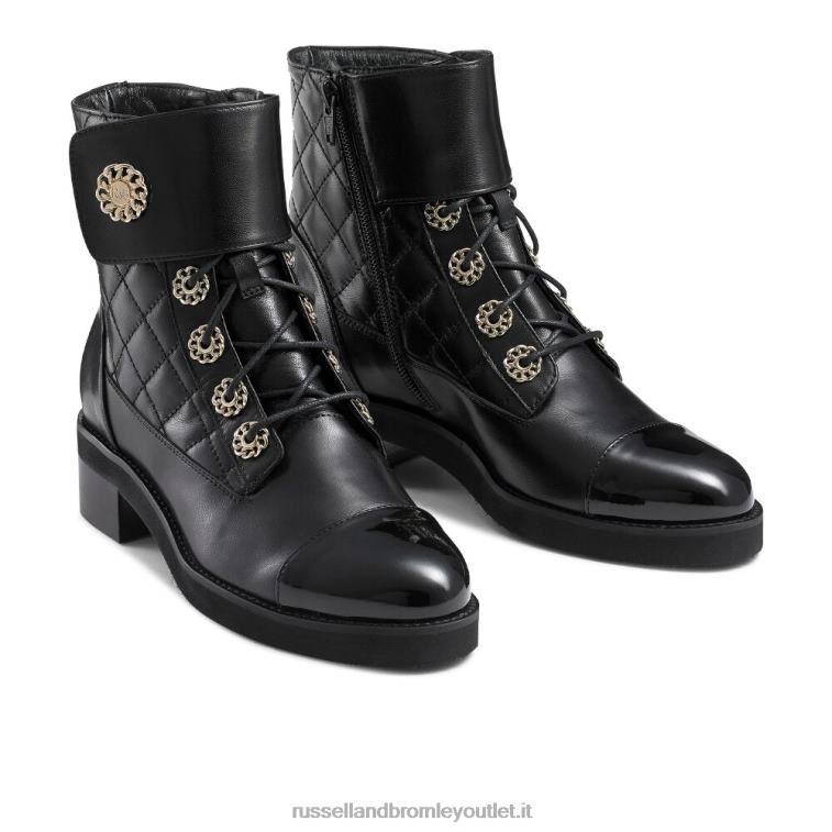 nero V0V4J282 donne Russell And Bromley stivale stringato trapuntato ringaroses