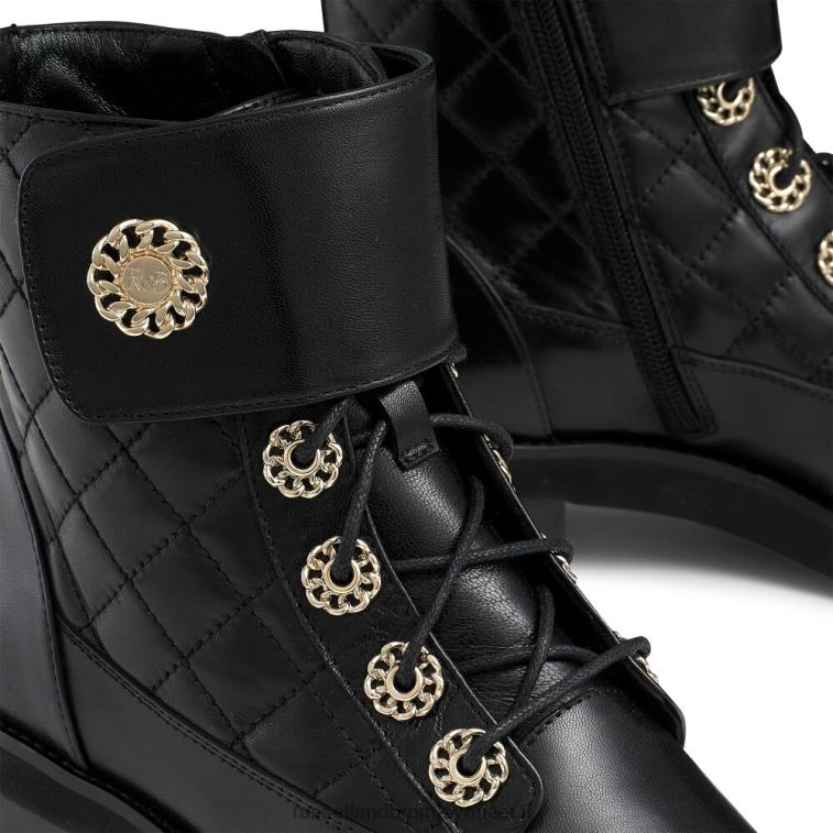nero V0V4J282 donne Russell And Bromley stivale stringato trapuntato ringaroses