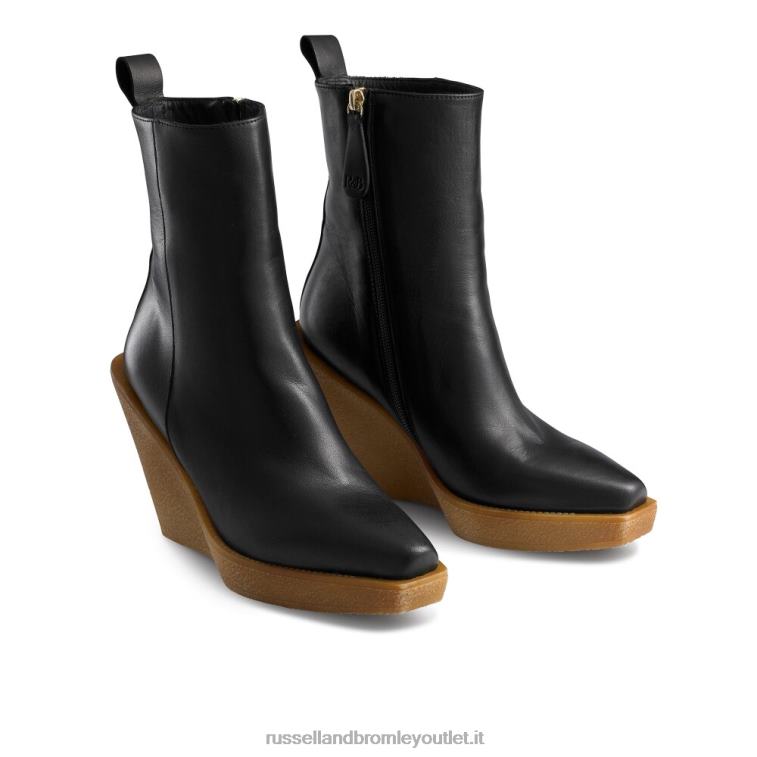 nero V0V4J291 donne Russell And Bromley stivale in crêpe western arrotondato