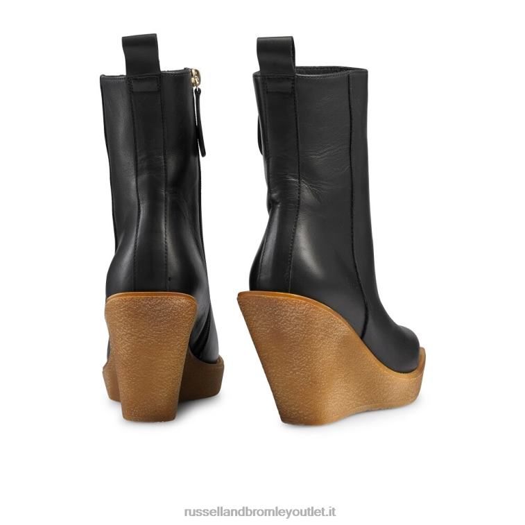 nero V0V4J291 donne Russell And Bromley stivale in crêpe western arrotondato