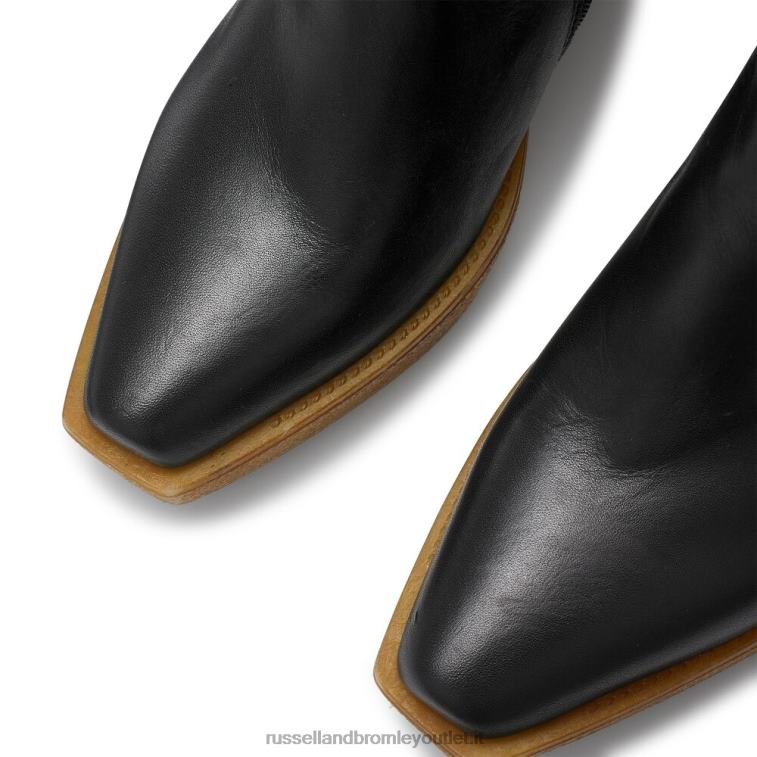 nero V0V4J291 donne Russell And Bromley stivale in crêpe western arrotondato